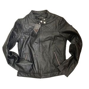 Bagatelle black leather jacket nwt new